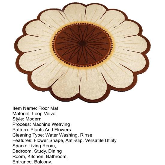 Podložka na podlahu Protiskluzová podložka Květinový design Snadná údržba Všestranný koberec Obývací pokoj Koupelna Kuchyň Domácí dekorace