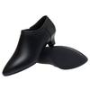 Women's Black Genuine Leather Fleece-Lined Work Shoes - Soft Sole, Wear-Resistant, Low Heel for Autumn/Winter