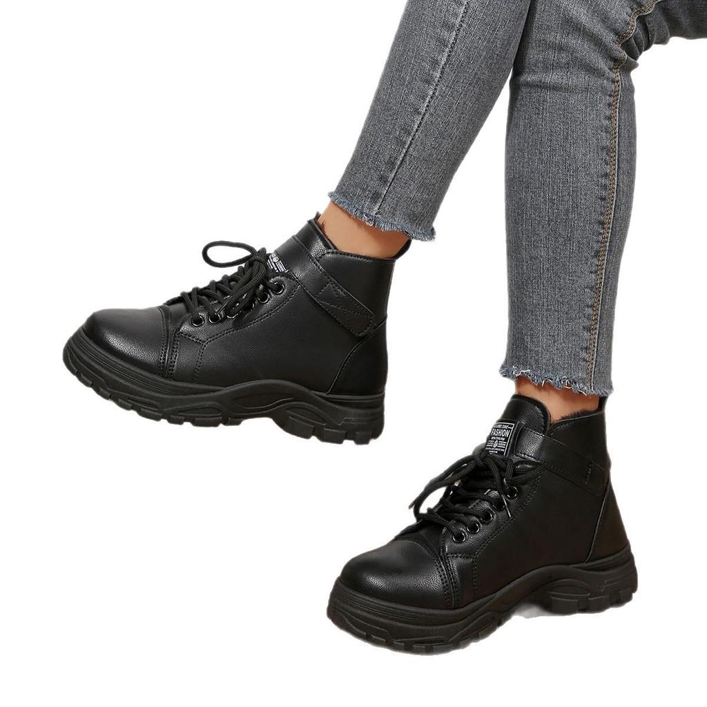 2025 Trendy Dames Mid-Calf Sneeuwschoenen met Fleece Voering: Verdikte, Warme, Eendelige Bont Winter Schoenen