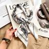 Autumn and winter Maillard cashew square scarf silk scarf women's shirt versatile neck small scarf tied hair decorative scarf