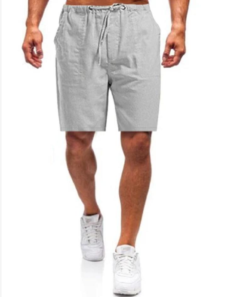 Men'S Linen Large Size Pocket Shorts
