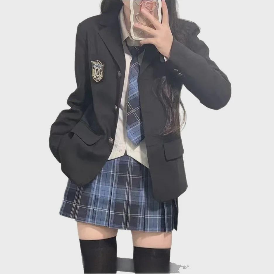 Uniformă JK de toamnă în stil colegial Ben Zuozhong cu jachetă cu toc înalt