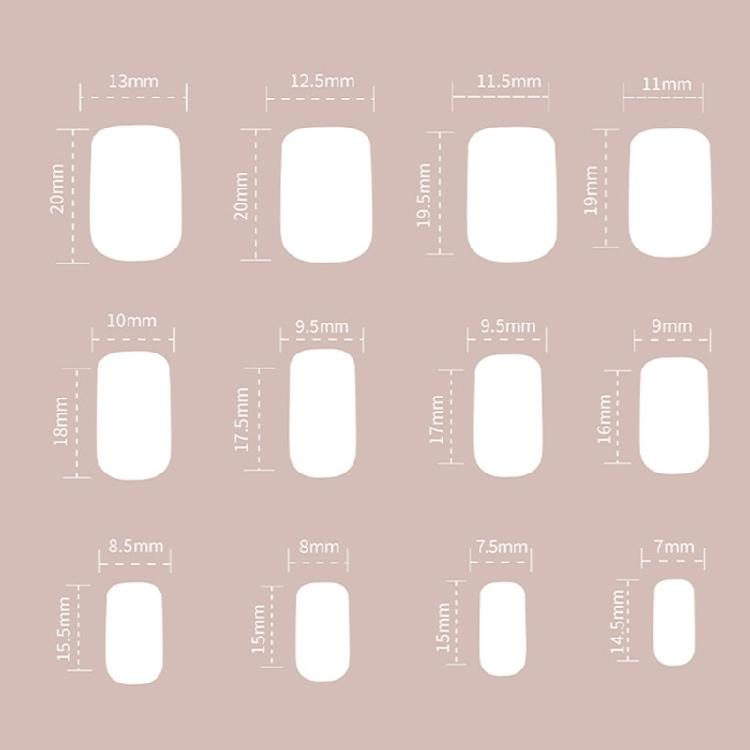 24Pcs Square Press On Nail Glossy Design French Fake Nail Acrylic False Nail,Artificial Nail Glues On Nail for Womens