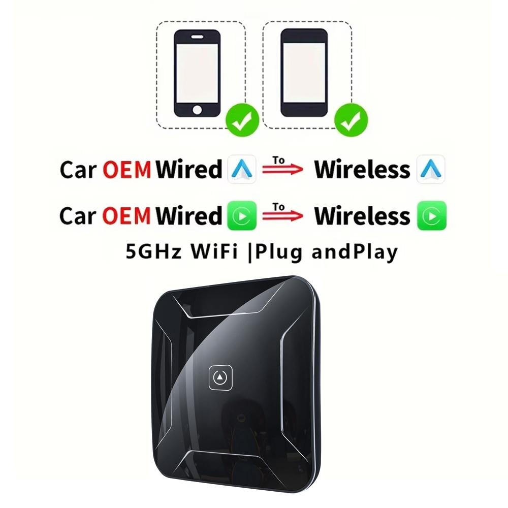Kebidumei 2in1 Smart AI Box Wireless CarPlay &Android Auto Wireless Adapter Plug And Play WiFi Fast Connect Universal For Nissan