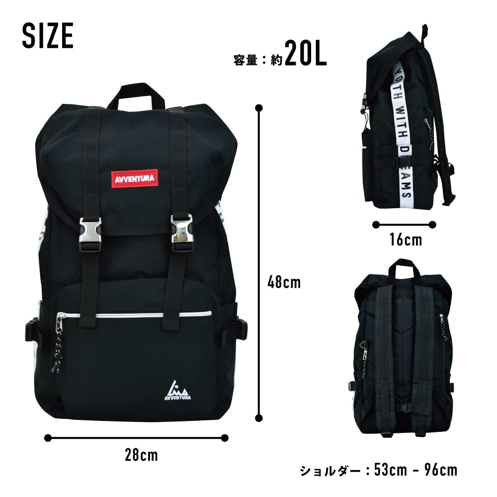 Aventura Side Logo Tape Mountain Backpack, BlackWhite