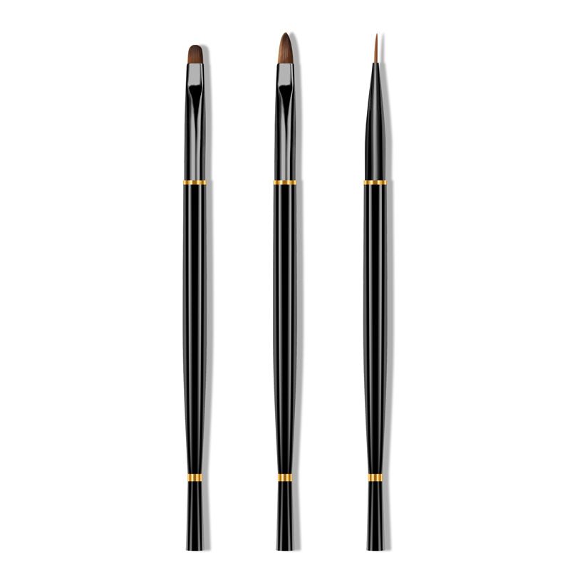 

3Pcs Manicure Pens With Cover Pull-line Pen Light Therapy Pen Nail Art Pen