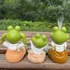 3 Pcs Desktop Frog Ornament Resin No See No Speak No Hear Frog Figurines Sitting Frog Statue with Long Legs for Indoor Table Shelf Cabinet Decor