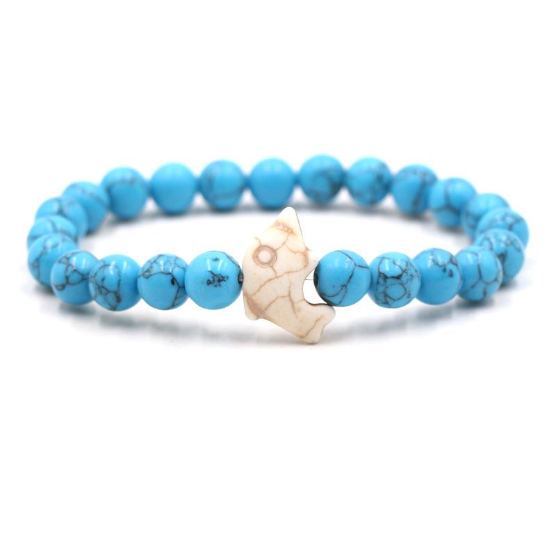 Naturstein Armband Mode Männlich Weiblich Delphin Stretch Paar Armband