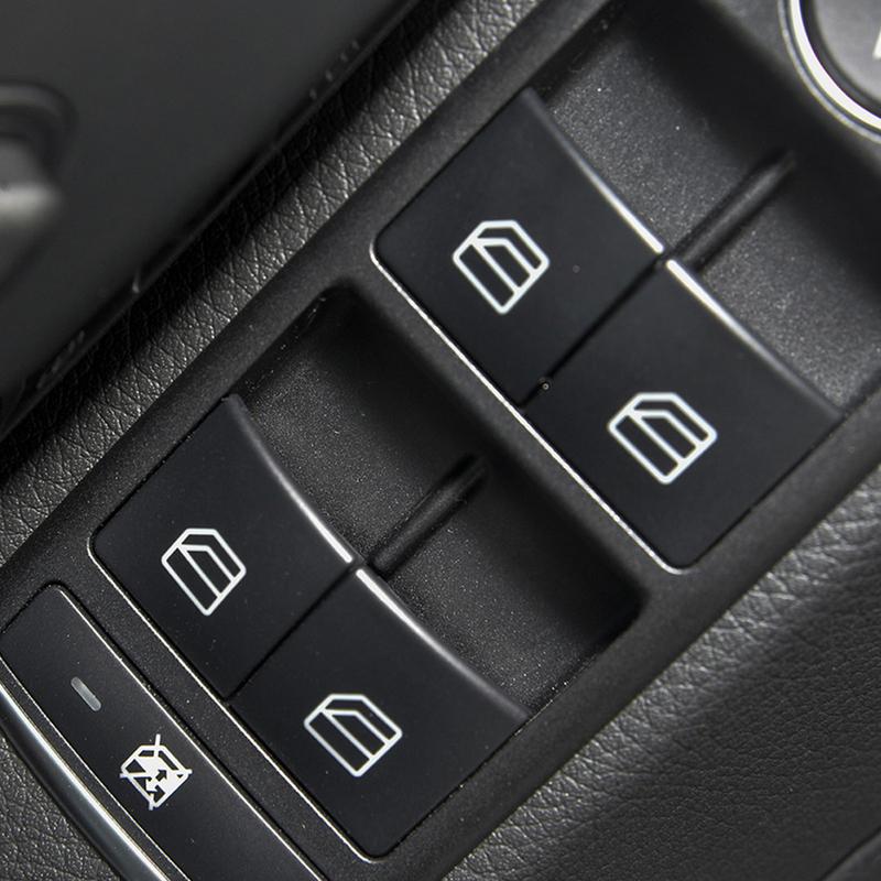 4Pcs Black Car Master Window Switch Button Cover Cap Fit for Mercedes-Benz C Class W204 C200 C220 E200 CLA GLK ML350