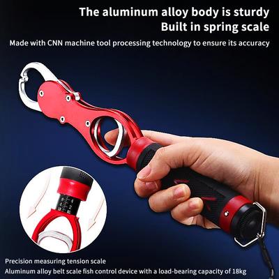 Fishing Lip Gripper Fish Plier Hand Grip Portable Aluminum Alloy Fishing Grip Hook Gripper With Weight Scale Fishing Accessories