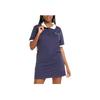 Puma Logo Print Polo Neck Loose Breathable Sports Casual Short Sleeve Dress Women Dresses Blue 671727-06