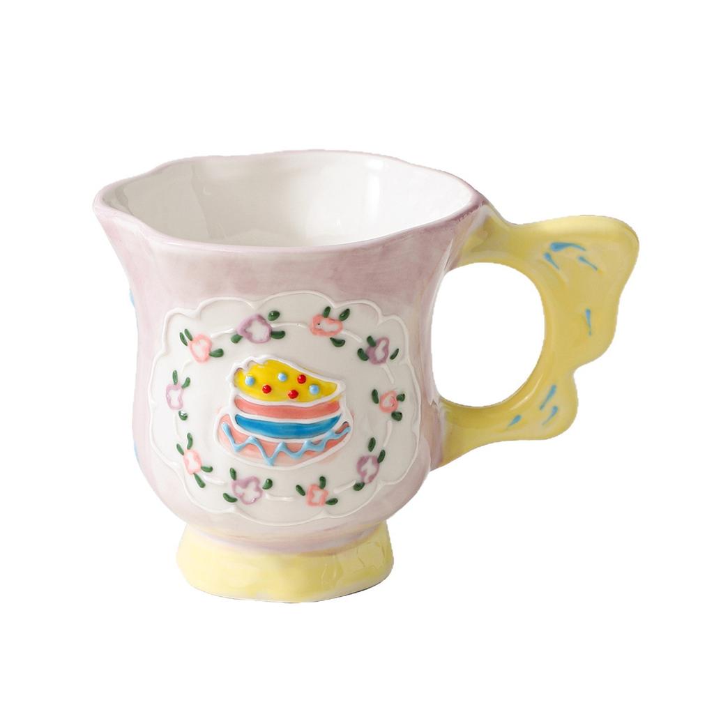 Ceramic Cup Water Cup Household Creative Mug Wind Breakfast Cup Large Capacity High Value Cute Milk Cup
