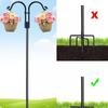 Rust-Proof Iron Shepherd Hook Double Garden Bracket