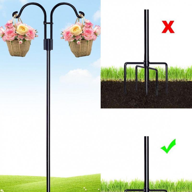 Rust-Proof Iron Shepherd Hook Double Garden Bracket