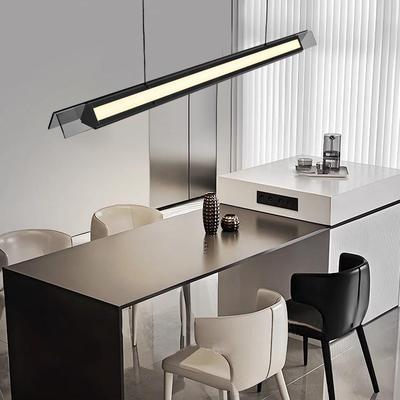 Italian Minimalist Prism Chandelier: Modern 2025 One-Line Luxury Strip Light for Restaurants and Bars