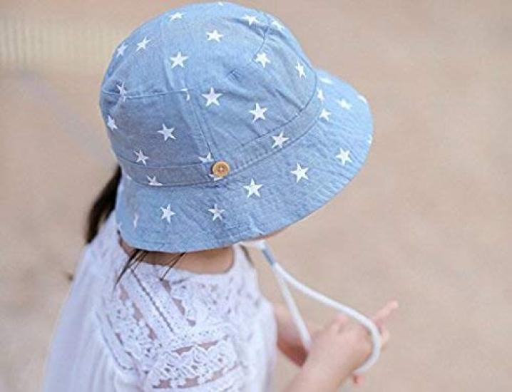 Baby Kids Star Sun UV UV Cut Cotton Safari Tulip Ten Gallon Hat [LeafIn] Hat, Hat, Pattern, Drawstring, Protection, Protection, Hat, Unisex, Kids,
