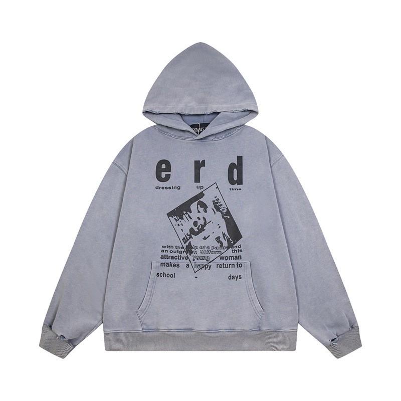Unisex Oversized Hooded Sweatshirt With Washed Vintage Print Soft Cotton Blend Relaxed Fit Fall Casual Wear
