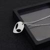 1pcs Alien Pendant Stainless Steel Necklace For Men Women Jewelry Cross Charm Asymmetry Chain Necklace Punk Accessories Choker