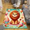 1pc Cute lion Design Area Rug - Soft, Anti-Slip, and Durable Gaming Room Decor for Bedroom