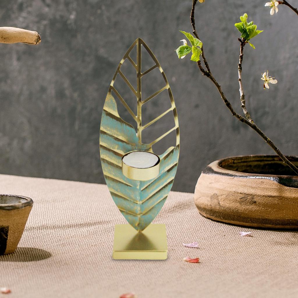 Tea Light Candlestick Holder Leaf Candle Holder Candleholder Centerpiece for Party Dining Table Wedding Living Room Decor