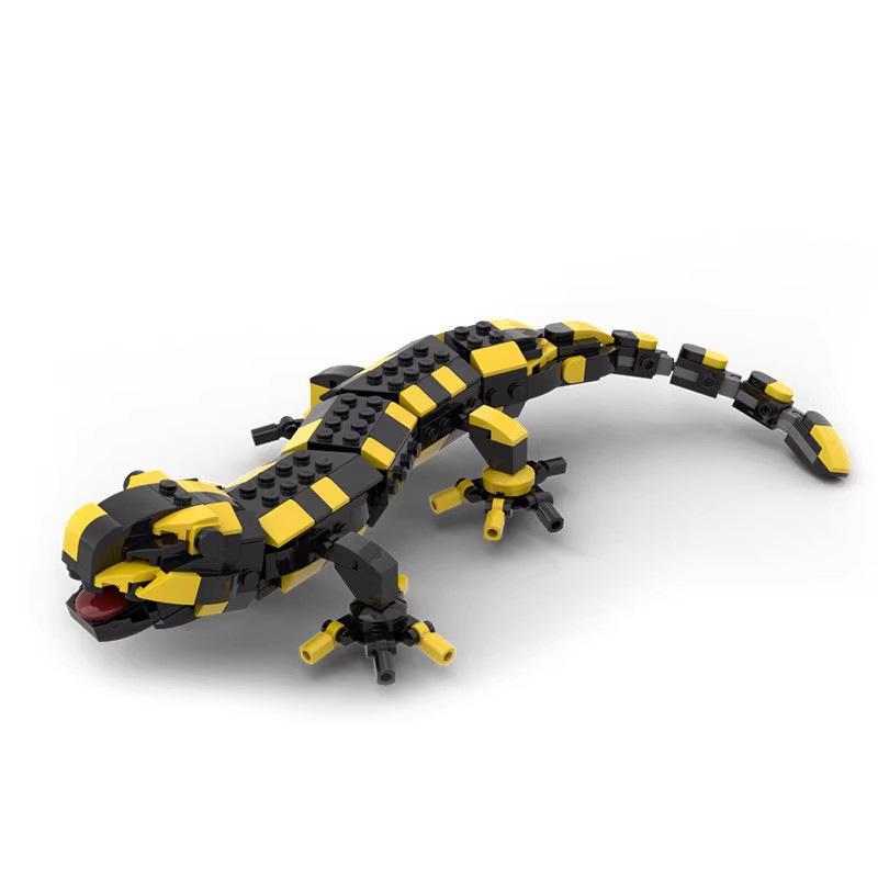 Fire Salamander Building Blocks Set A Popular Reptile Colour Little Dinosaur Idea Animal Bricks Toys for Adults Kids Gifts