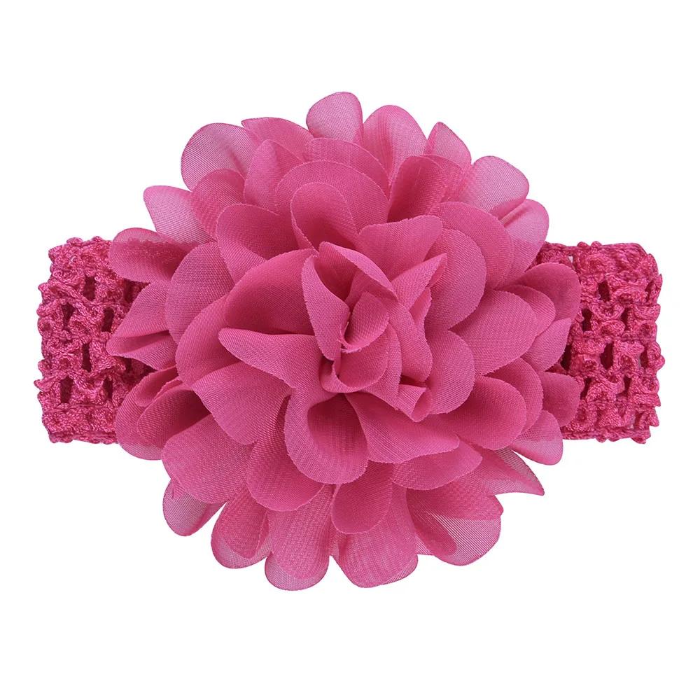 1Pieces Baby Girls Headbands Chiffon Big Flower Soft Strecth Hair Band Hair Accessories for Baby Girls Newborns Infants Toddlers