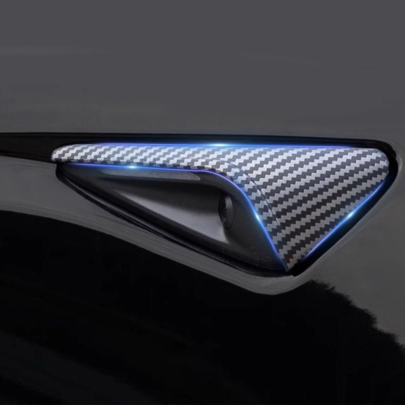For Tesla Model 3  2024 Carbon Fiber Car Door Side Marking Cover Accessories Door Side Wing Line Trim Exterior Stickers