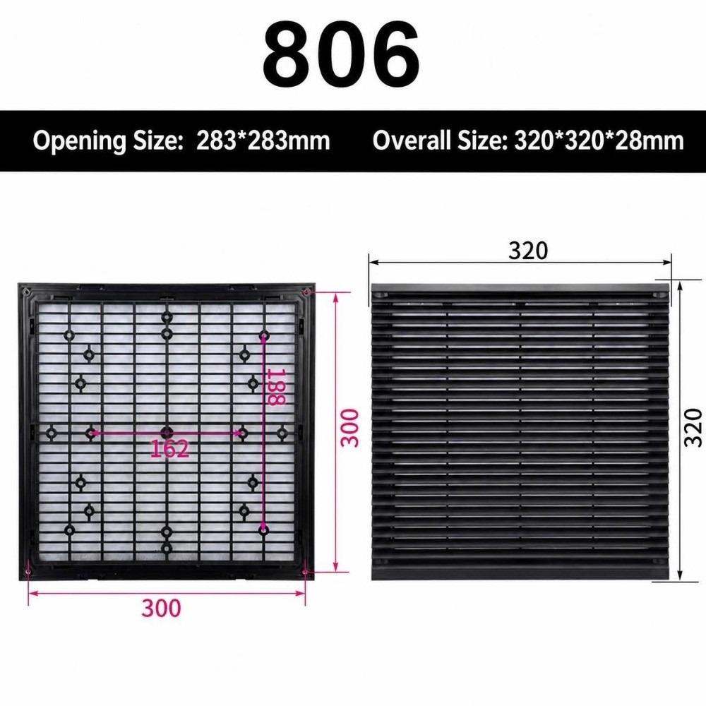Black Vent Grille Waterproof Louver Vent Air Ventilation System Fan Grille Electric Cabinet