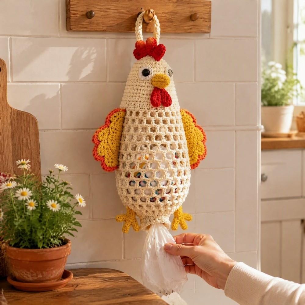 DIY Yarn Craft Plastic Bag Dispenser Animal Shaped Grocery Bag Dispenser Home Decor