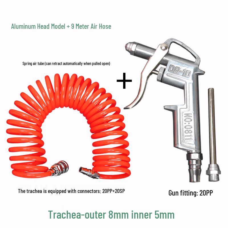 Extended High-Pressure Pneumatic Air Blower & Dusting Gun Tool