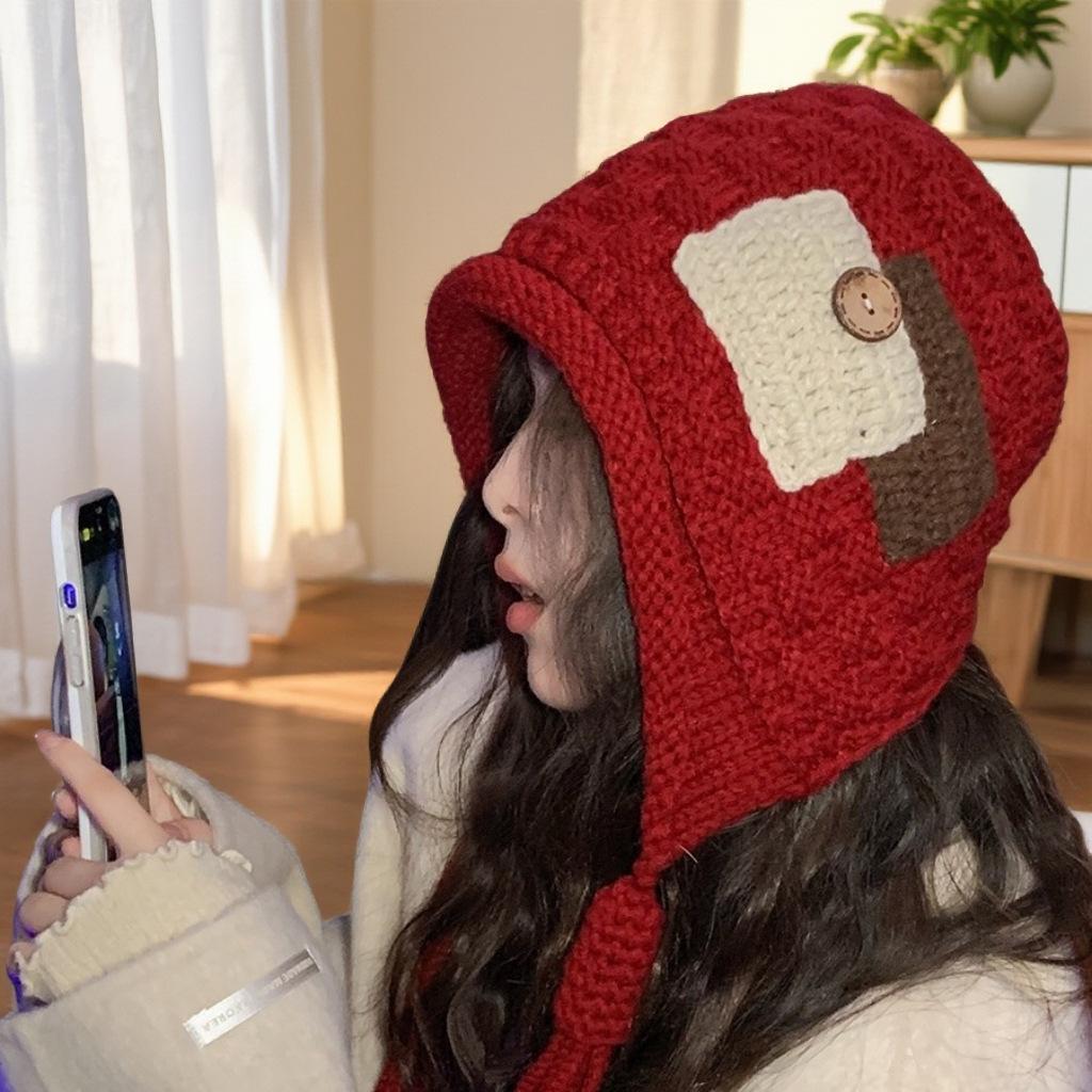 2025 Damen Quasten Strickwollmütze - Herbst/Winter Mode mit Ohrenschutz