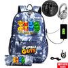 Collision Party Printed Student Bag Set Locked Backpack