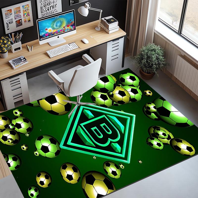 Borussia Mönchengladbach Muster Teppich, Innen-/Außenmatte, für Picknick, Spielzimmer, Schlafzimmer, Büro, Wohnzimmer, Heimdeko Teppich, Geburtstagsgeschenk