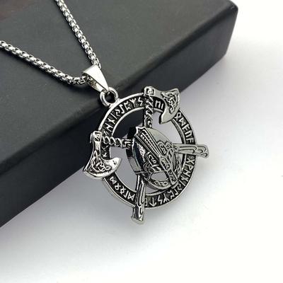 Wind Personality Fashion Accessories Vintage Steel Helmet Nordic Viking Warrior Helmet Alloy Pendant Necklace