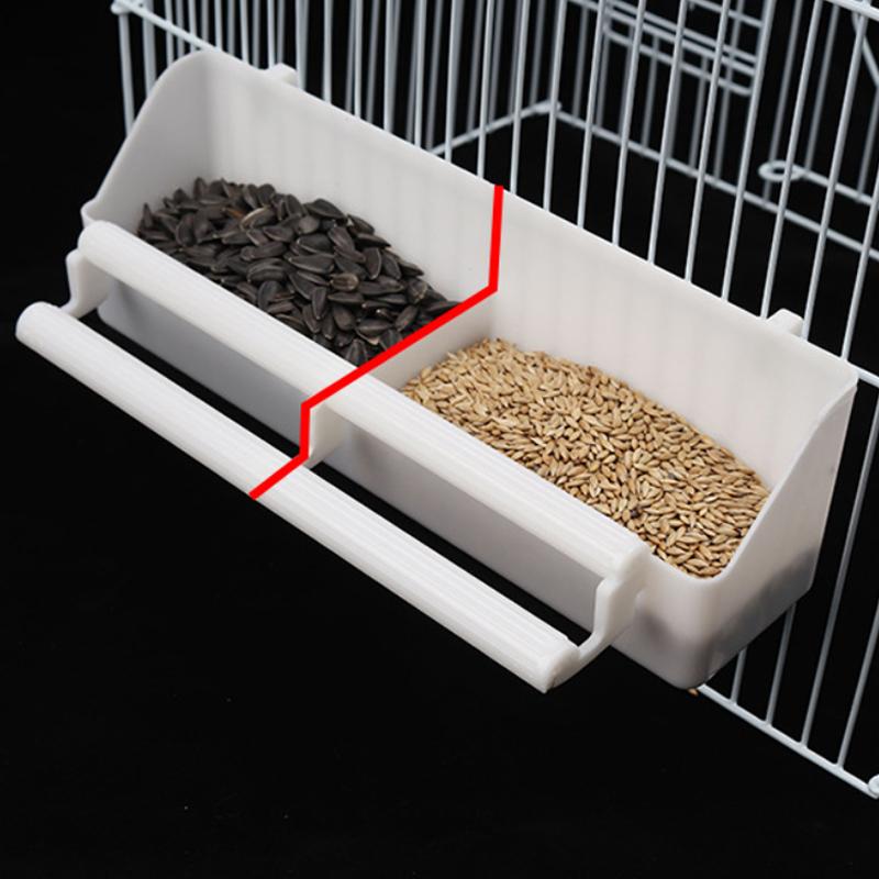 Large Double Grid Stand Bird Feeding Trough Parrot Feeder Compartment Pigeon Sparrows Bird Feeder With Standing Pole Pet Supplie