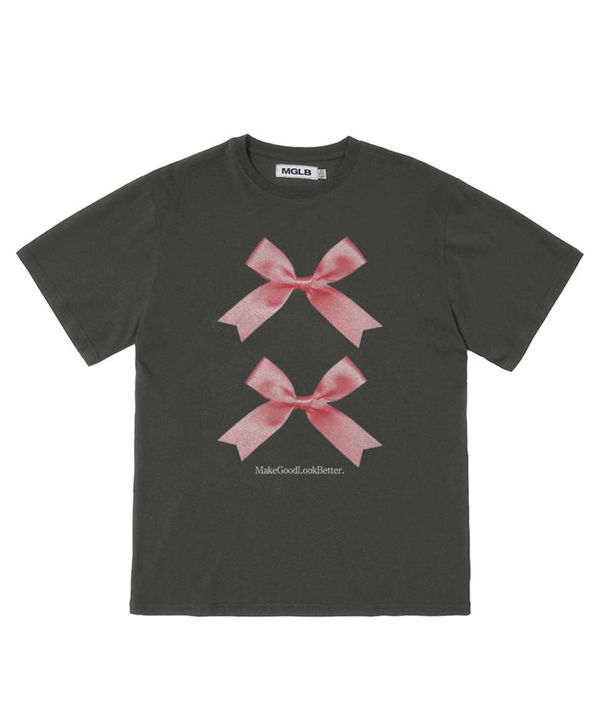 MATCHGLOBE Twice Ribbon Oversized Tee (Dark Gray)