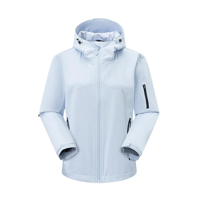 25 spring and summer new women's short trench coat windproof and waterproof jacket outdoor sports and leisure mountaineering suit