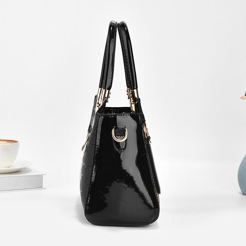 Women Bags Designer Luxury Patent Leather Shoulder Sac Crocodile Pattern Handbags Purses Ladies Crossbody Bucket Sac A Main