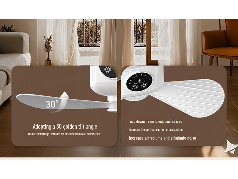 Rechargeable Remote-Control Small Ceiling & USB Fan for Dorms & Camping