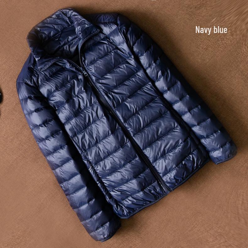 2024 Men's Short White Duck Down Jacket: Lightweight and Stylish for Middle-Aged and Elderly Men