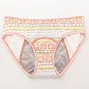 Women Panties Geometric Print High Waist Seamless Elastic Period High Absorbency Prevents Leakage Briefs Menstrual Underpants Daily Wear Sleep