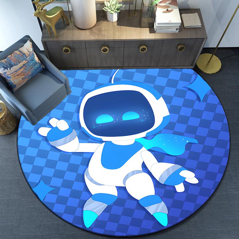 Space Adventure Astro Bot Round Rug for Livingroom,Bedroom, Palyroom, Chair Rug, Area rug, Circle Carpet, Large Size Fan Christmas gift