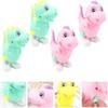 Beaupretty 4 Pack Wind-Up Dinosaur Toys, Durable Plastic, Manual Winding No Batteries, Promotes Hand-Eye Coordination