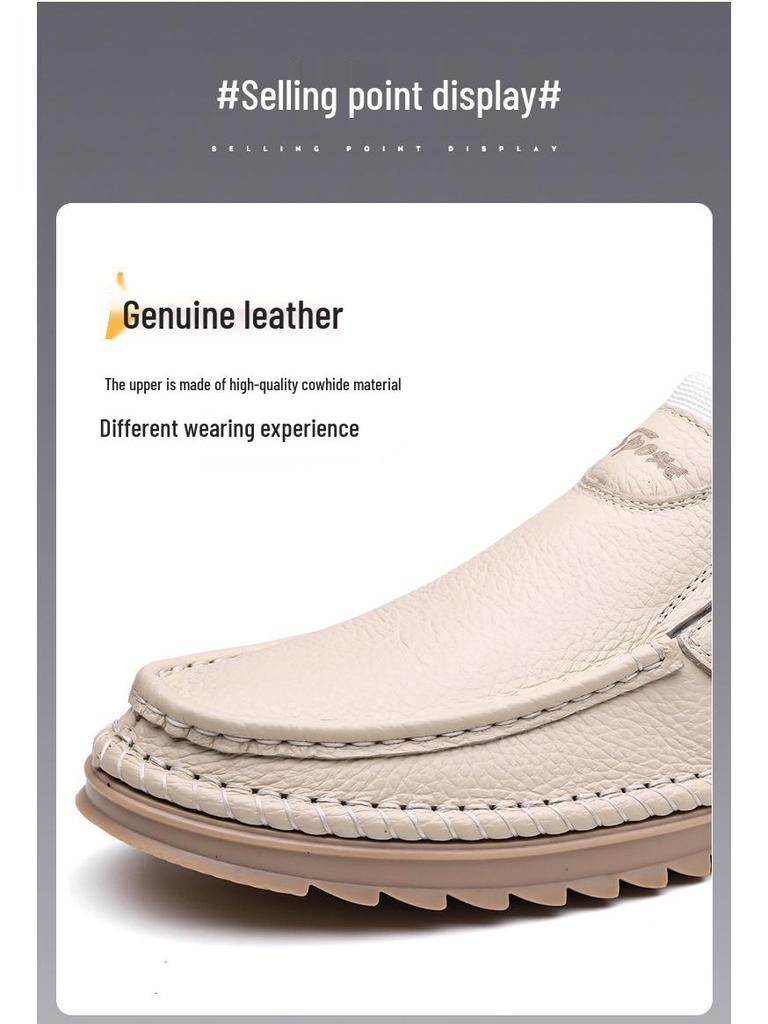 Herren Mokassins aus weichem Leder, Fahrschuhe, rutschfest, Übergröße Freizeitschuhe