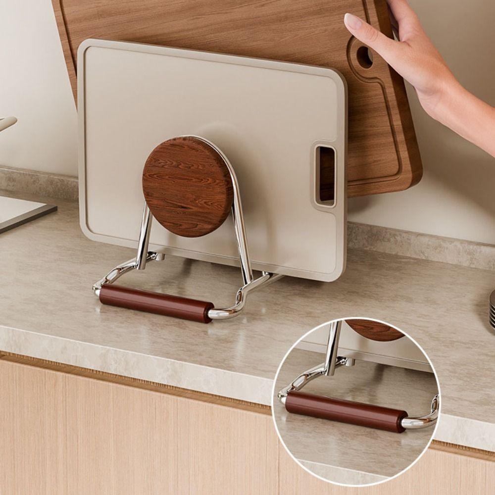 Rustproof Cutting Board Holder Stable Pot Cover Shelf Pot Lid Organizer Kitchen Accessories