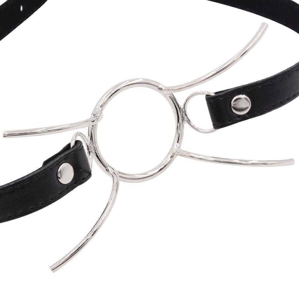 Oral Fixation Ring Adjustable PU Leather Flirting Sex Toys O-Ring Open Mouth Gag Sex Toys Couples Roleplay BDSM Bondage Sexual