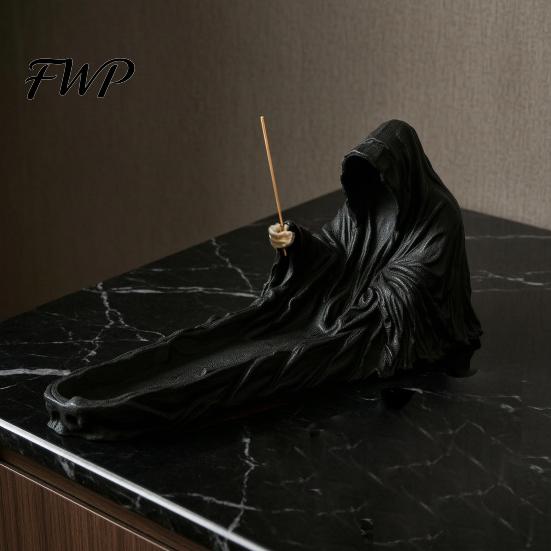 Raumduft-Diffusor Sensenmann Räucherstäbchenhalter 3D-gedruckt Gotischer Stab Meditationsbrenner Halloween Aromatherapie für Yoga-Dekor Friedliche Atmosphäre