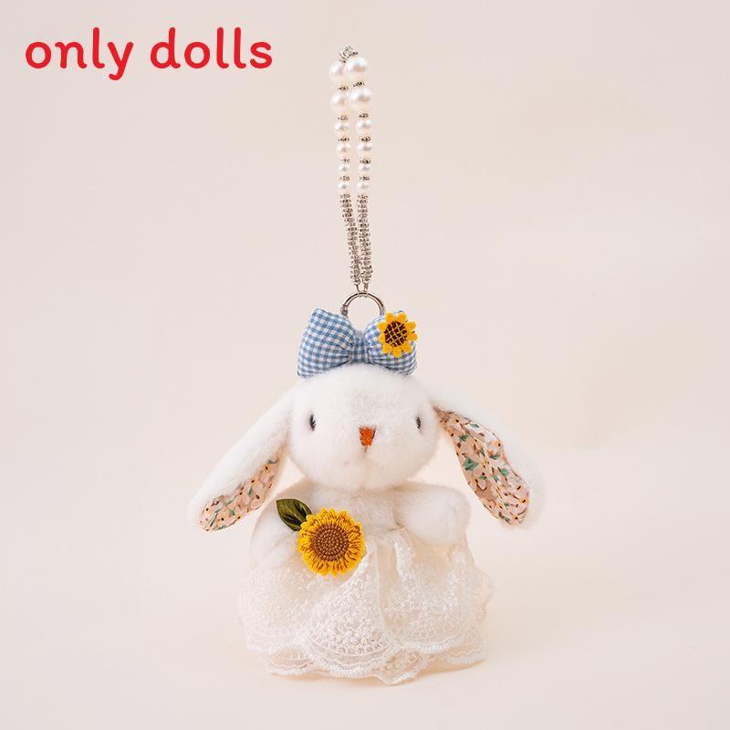 Soft Rabbit Hanging Plush Doll With Bow And Dress Decorationfor Bag And Home Decor