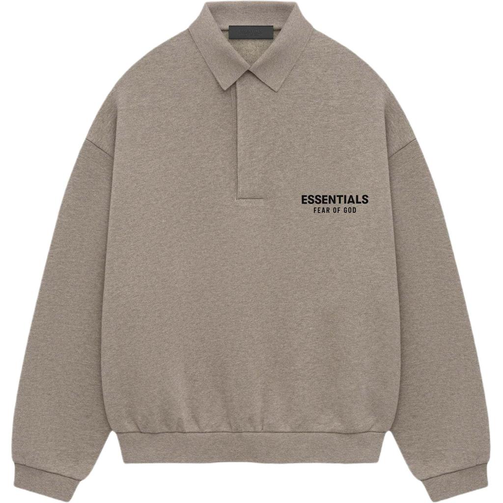 Fear of God Essentials Fleece Polo Heather Grey Men Tops 192HO244399F