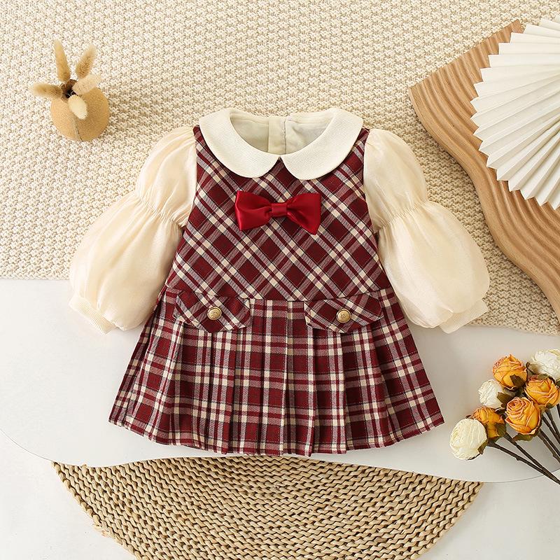 Koszula w kratę z podszewką z polaru dla dziewczynki - Styl British Academy na jesień/zimę